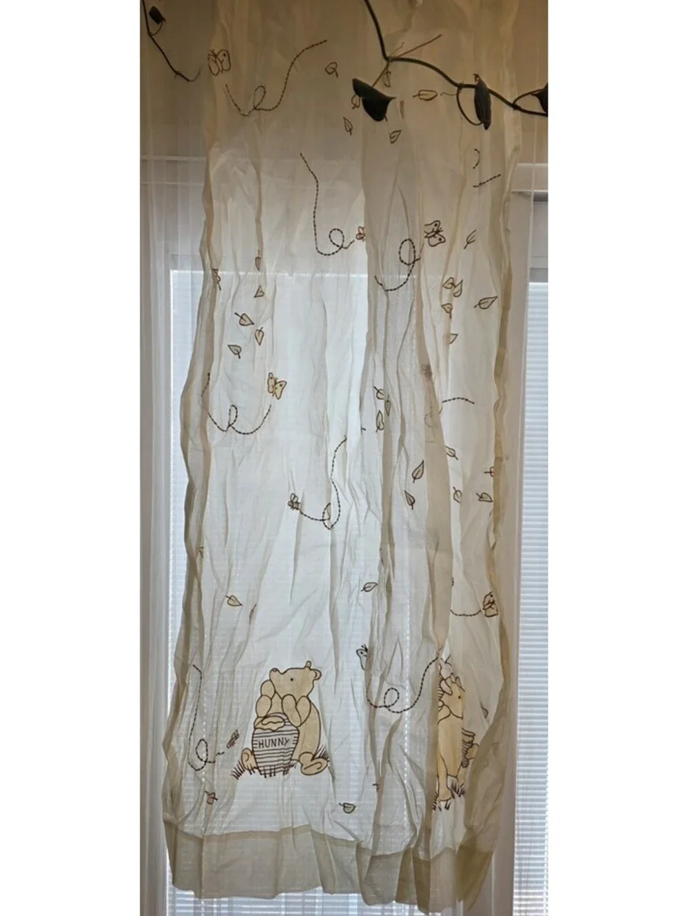VTG Winnie The Pooh Classic Curtain Panels Sheer 42x60 Set Of 3